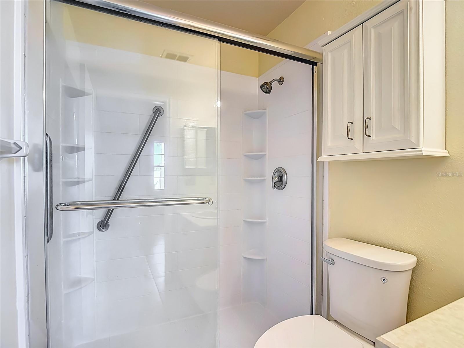 Grab bars for safety in the shower!