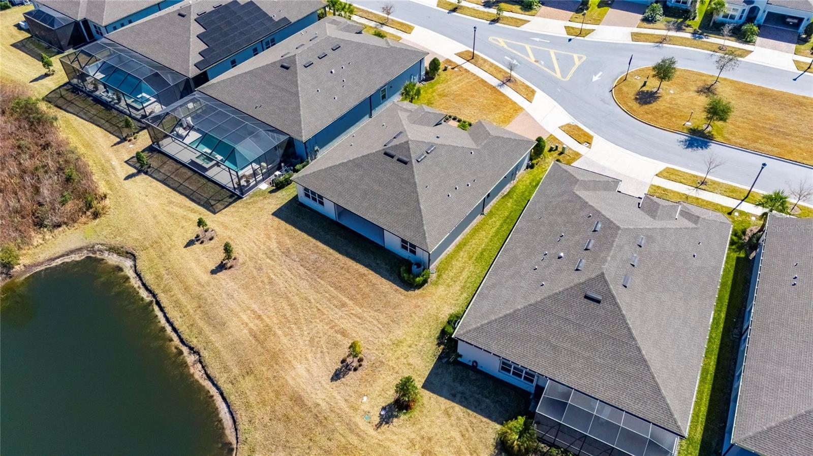 Back yard view of pond