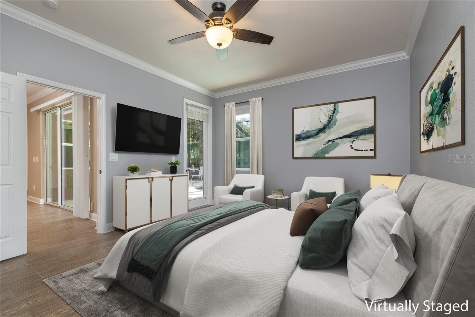 Primary bedroom Virtually staged