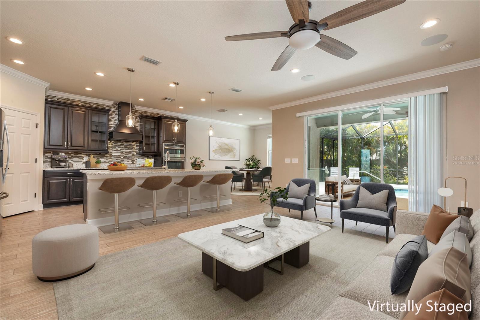Family room and Kitchen