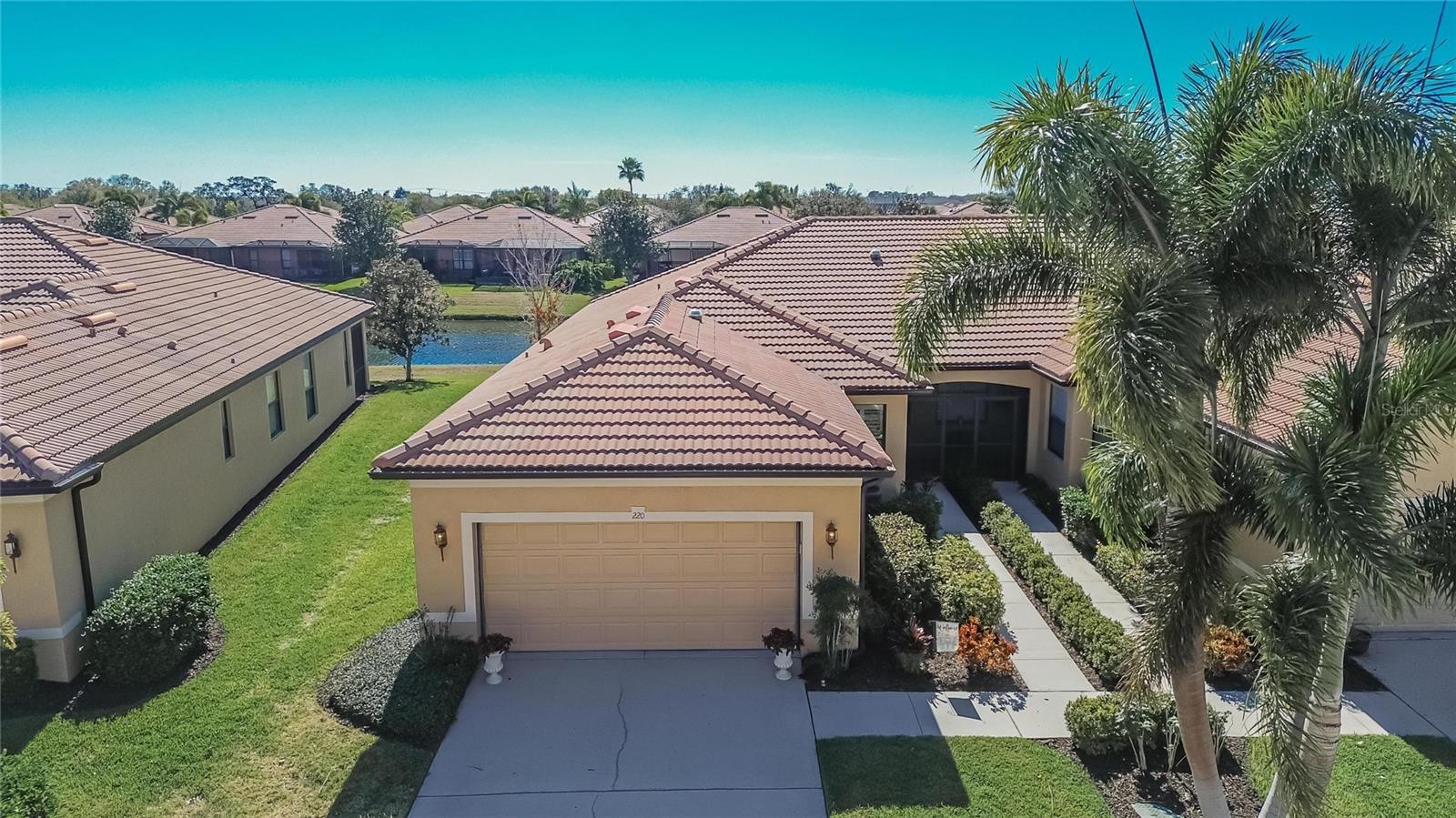 Aerial view of front of home