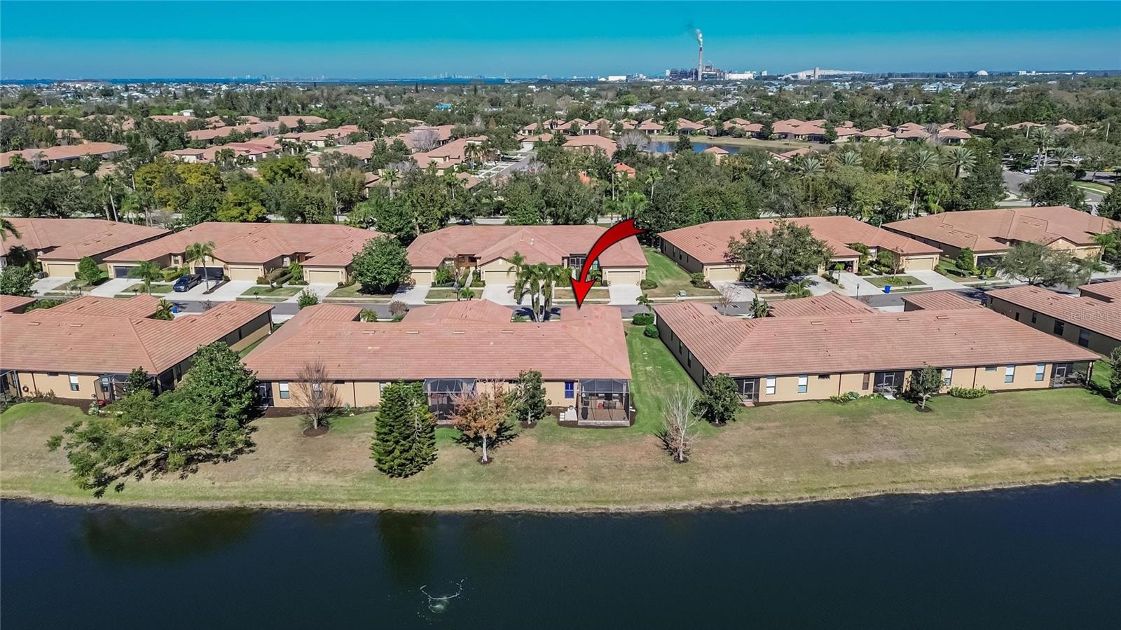 Aerial view rear of villa