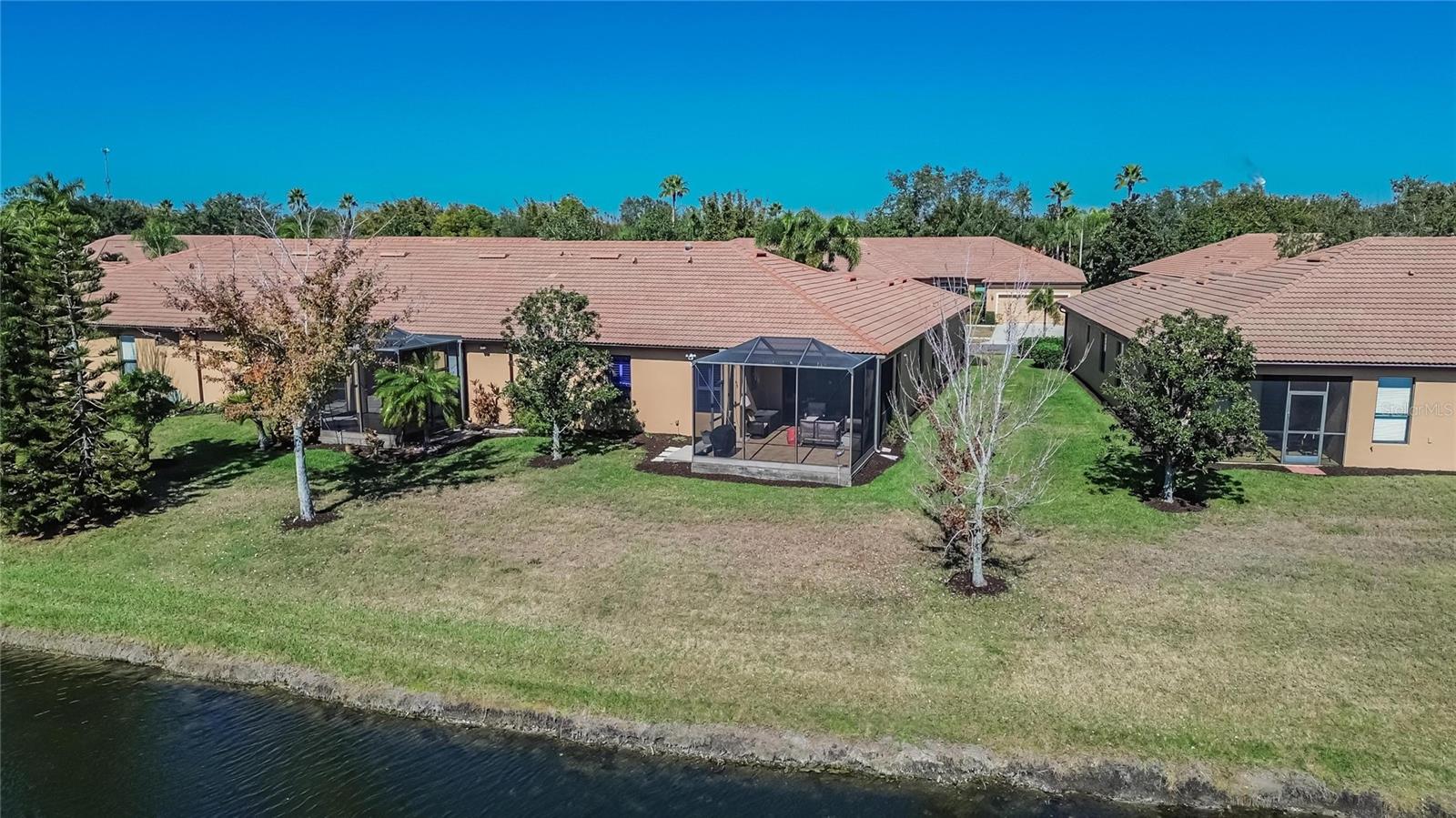 Aerial view rear of villa
