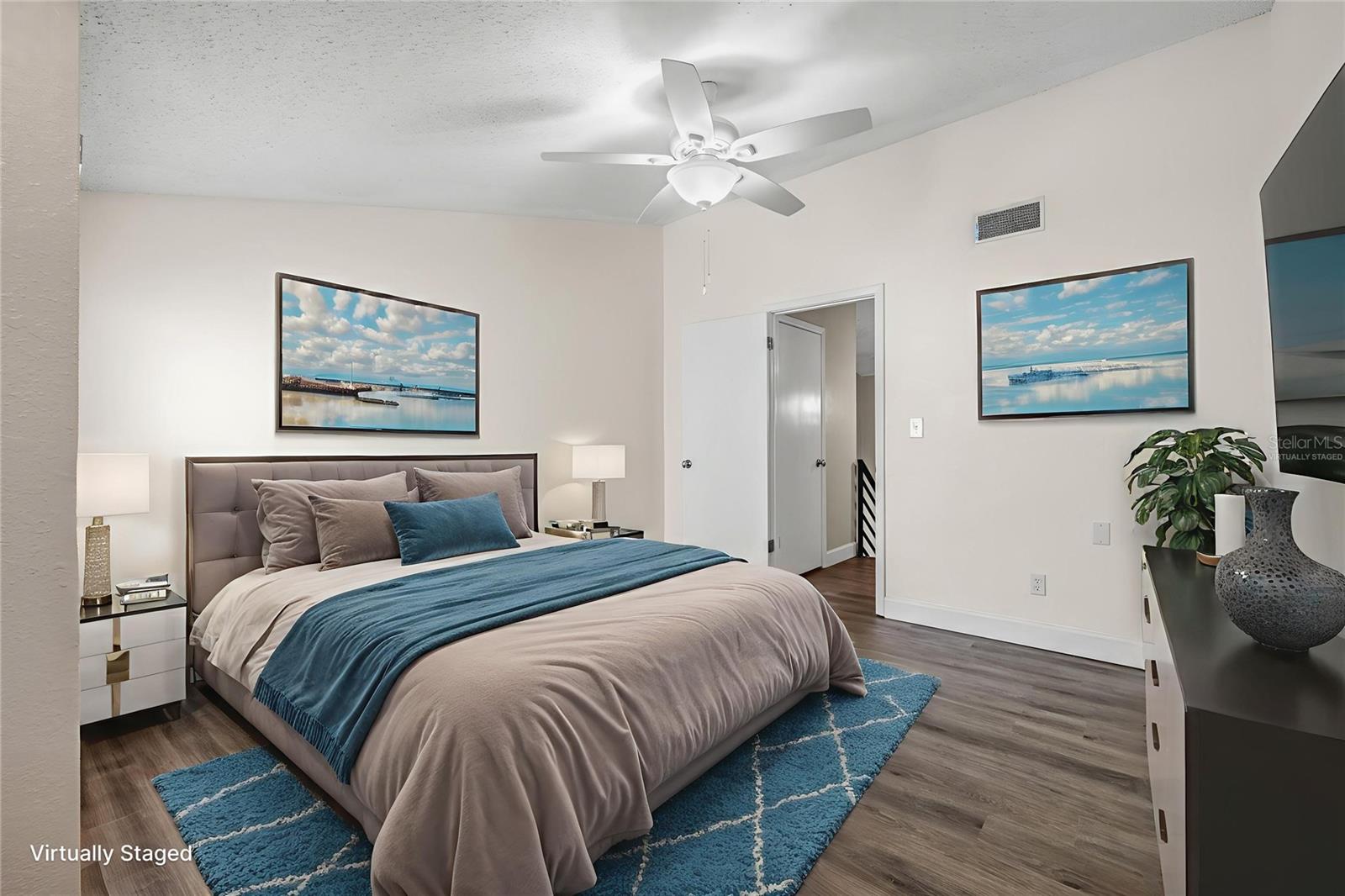 Virtually staged bedroom