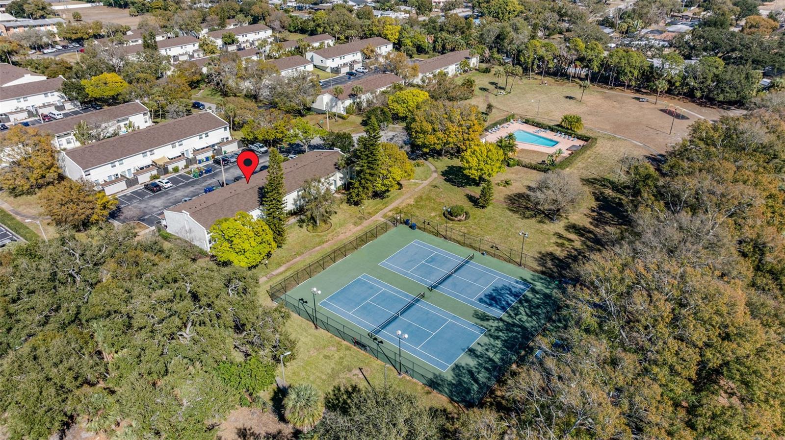 Close to pool, tennis courts and dog park.