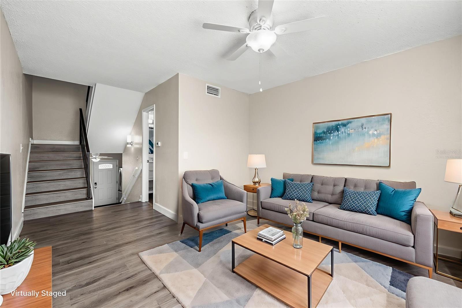 Virtually staged Living Room