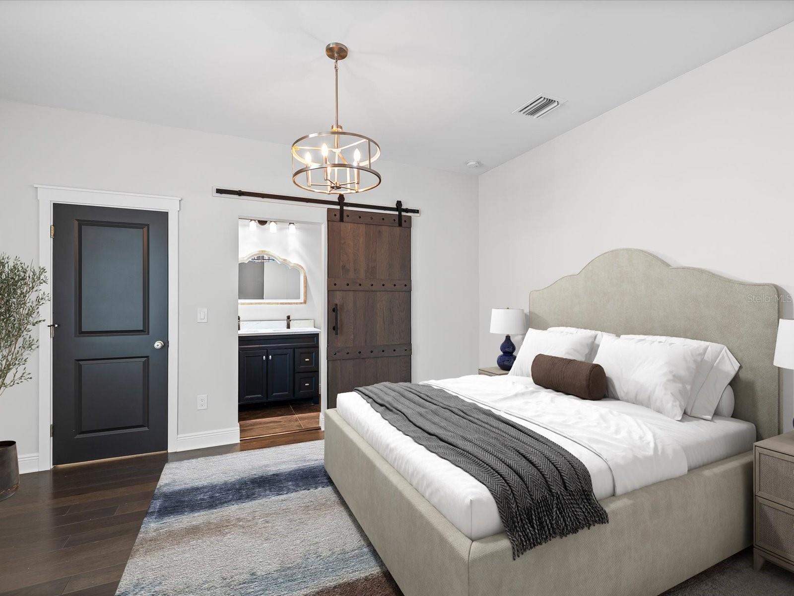 main bedroom with walk in closet