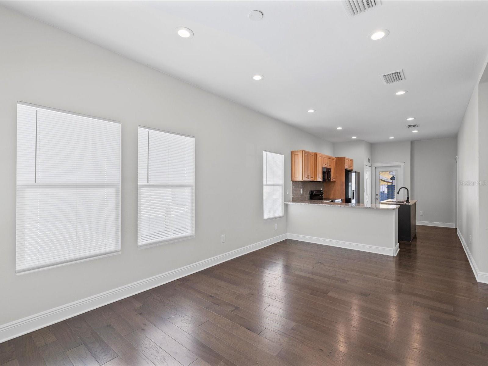 walking in living room dining combo.