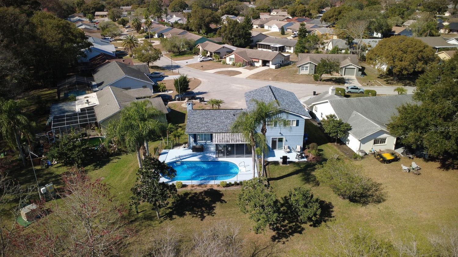 Aerial View of Back of Home