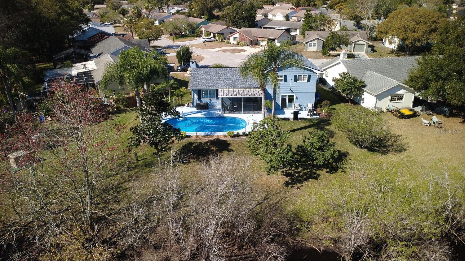 Aerial View of back of Home