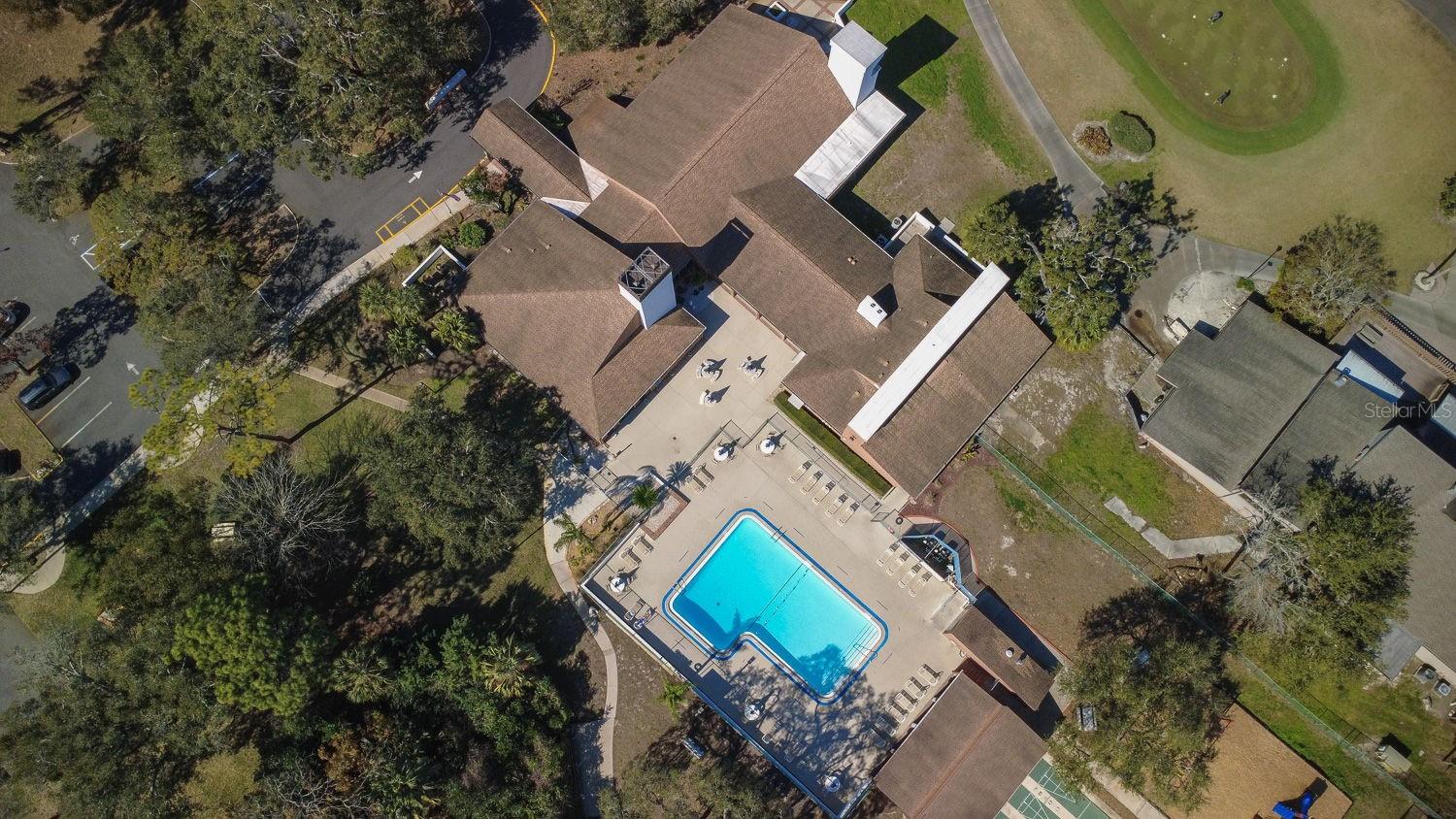Aerial View of Community Pool and Clubhouse