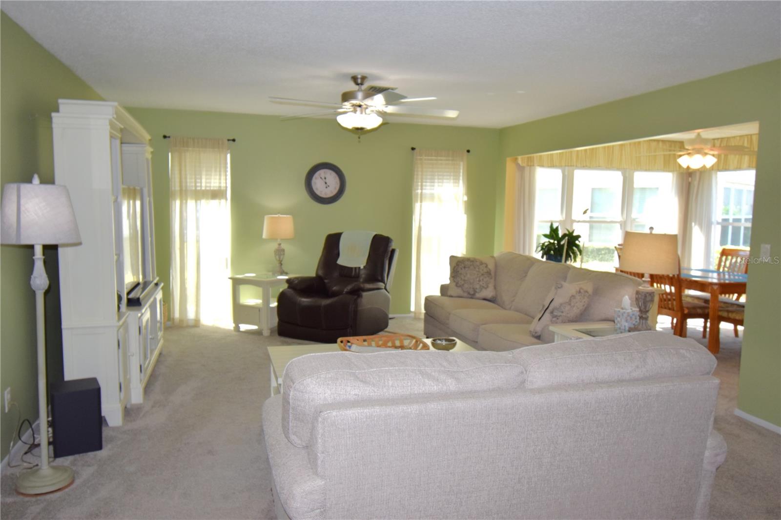 Living room and dining room