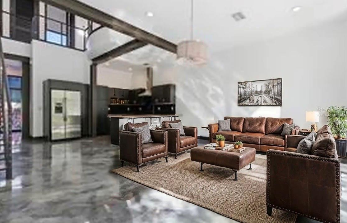 Virtually staged living room