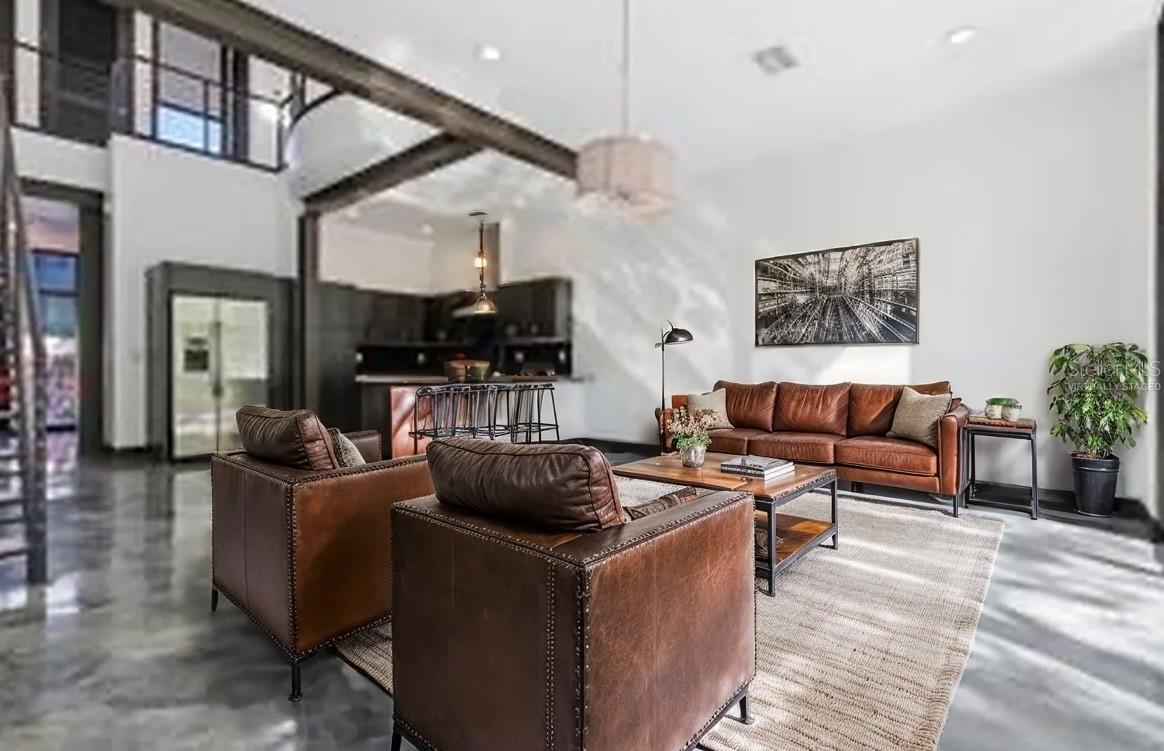 Virtually staged living room