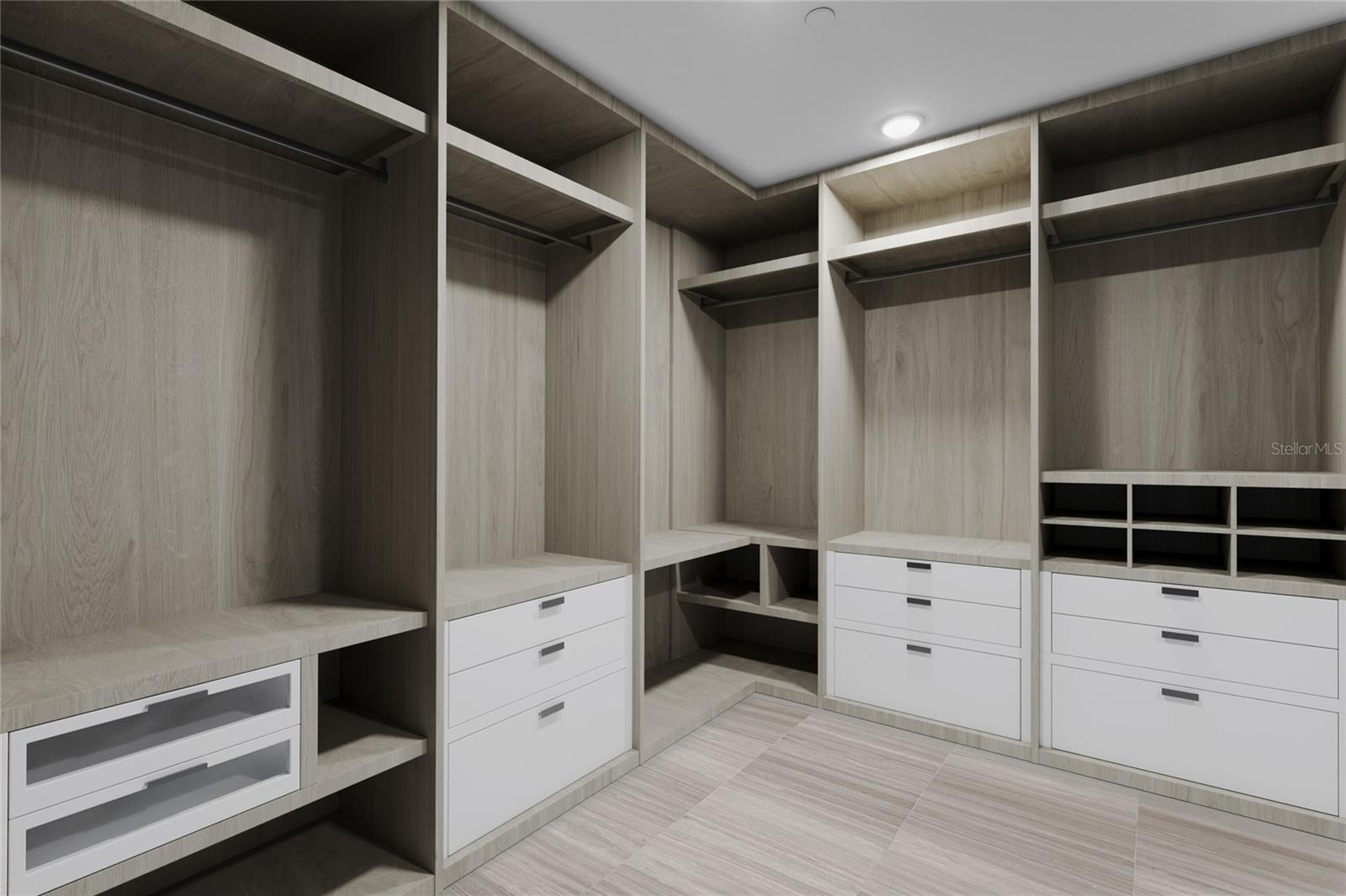 Spacious walk-in closet
