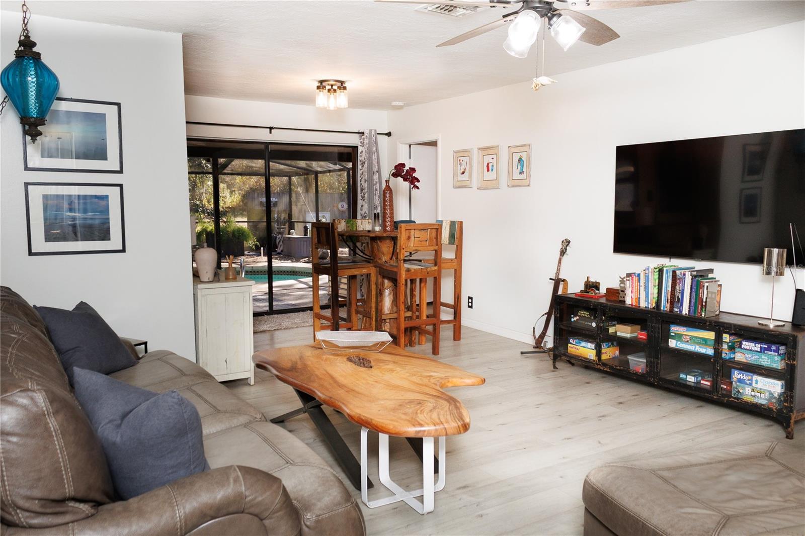 Great Room / Living Room, Slider Porch & Pool Entry