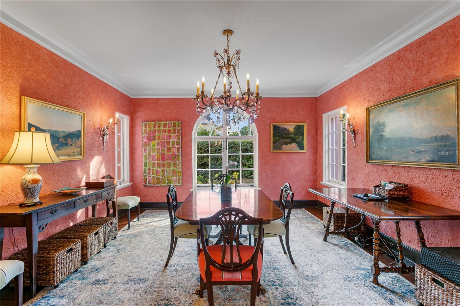 Elegant and sun-filled Dining Room.