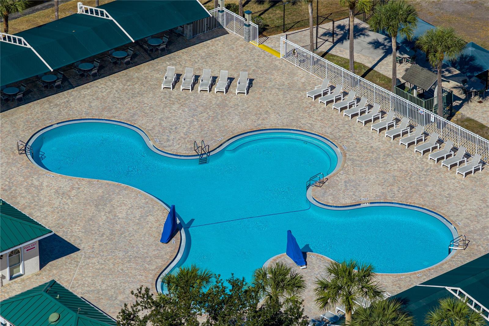 Community Pool & Waterpark with Covered Outdoor Seating and Louning Space