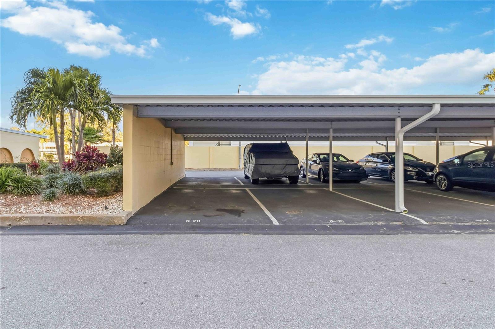 Your covered parking space, on the left...