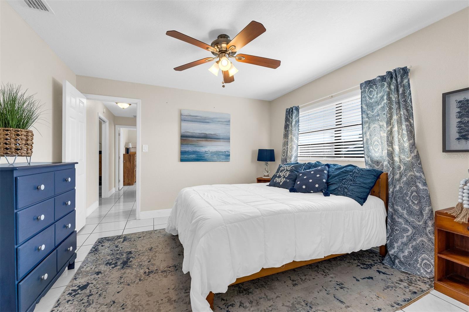 Looking out to bedroom #3 hallway. (Hallway measures 3'2" X 10'9") This is bedroom #4.  13'4" X 11'2".  With Pool bath.
