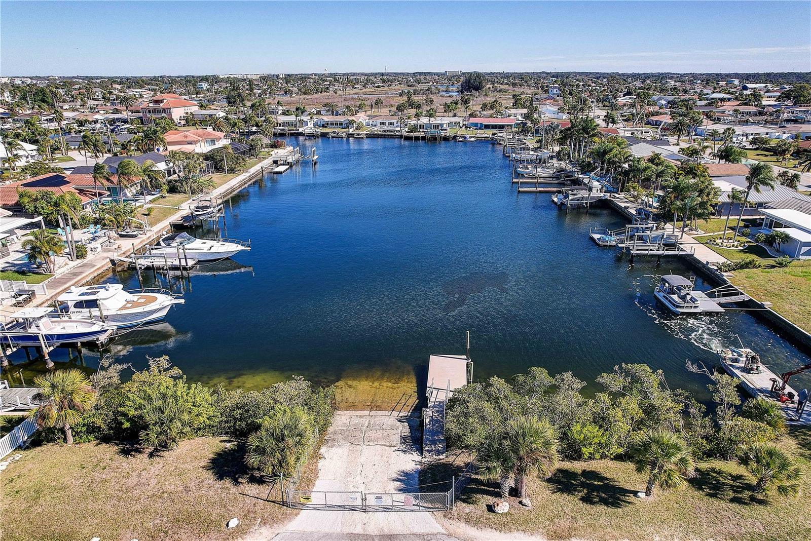 Neighbor boat ramp.  Some additional boat storage with membership. To use ramp $100.00 key purchase to launch for a year..