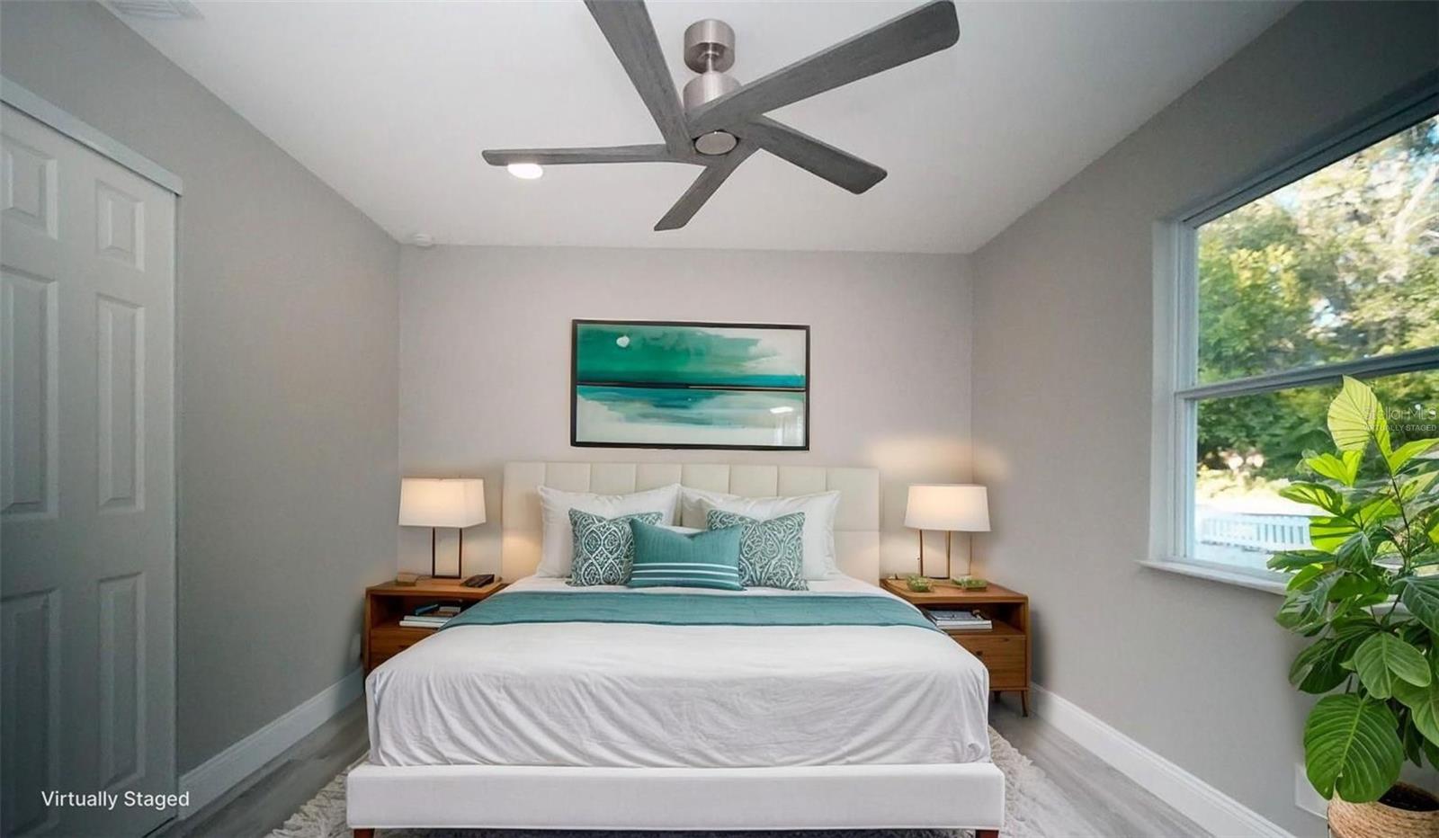 Virtually staged bedroom 3