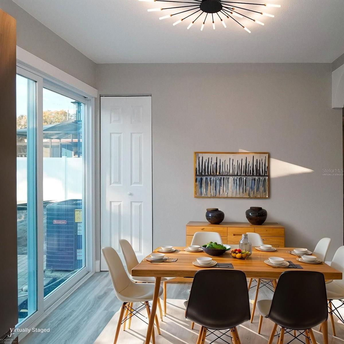 Dining area-virtually staged