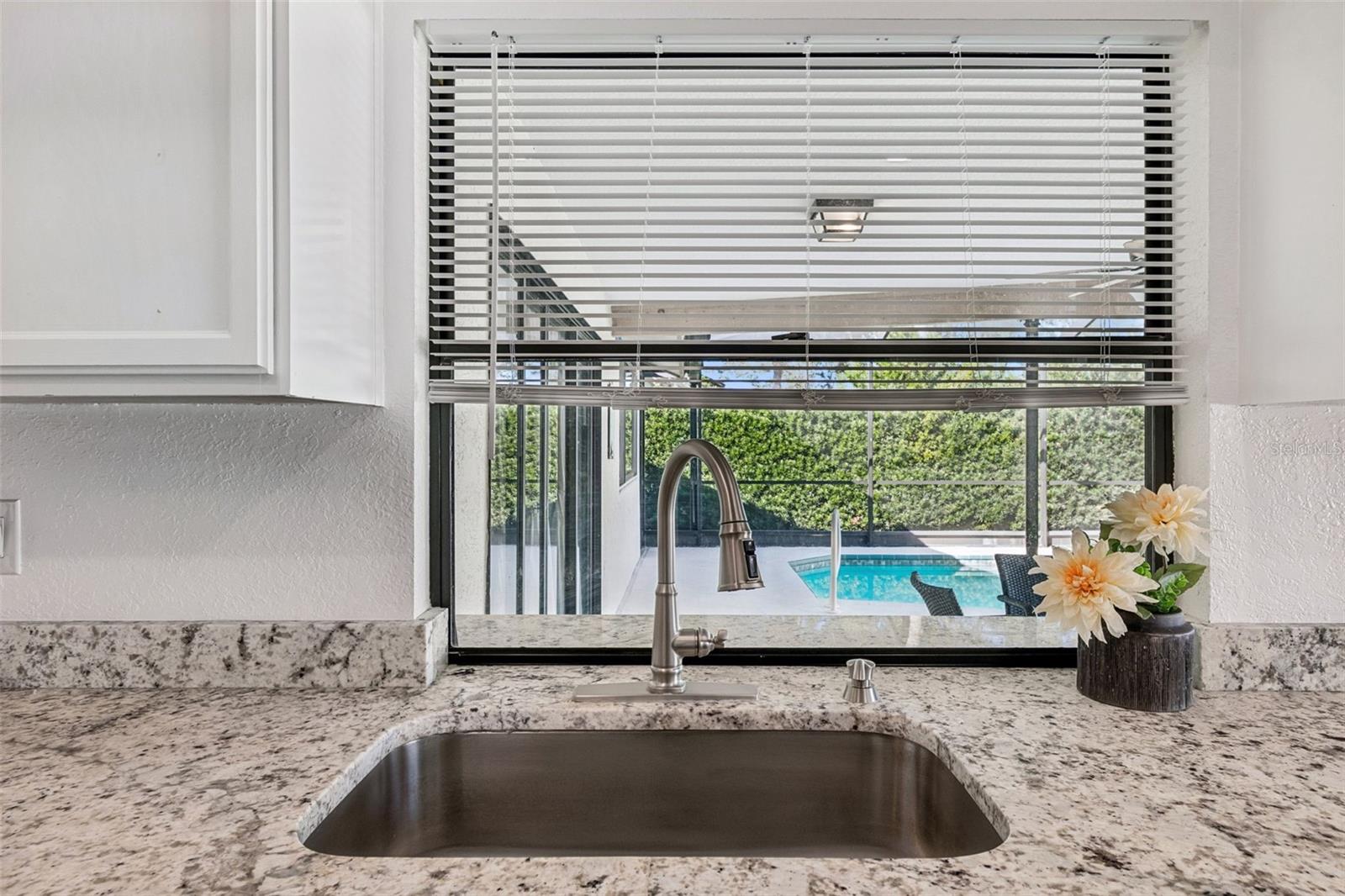 Pass thru window to pool and Lanai