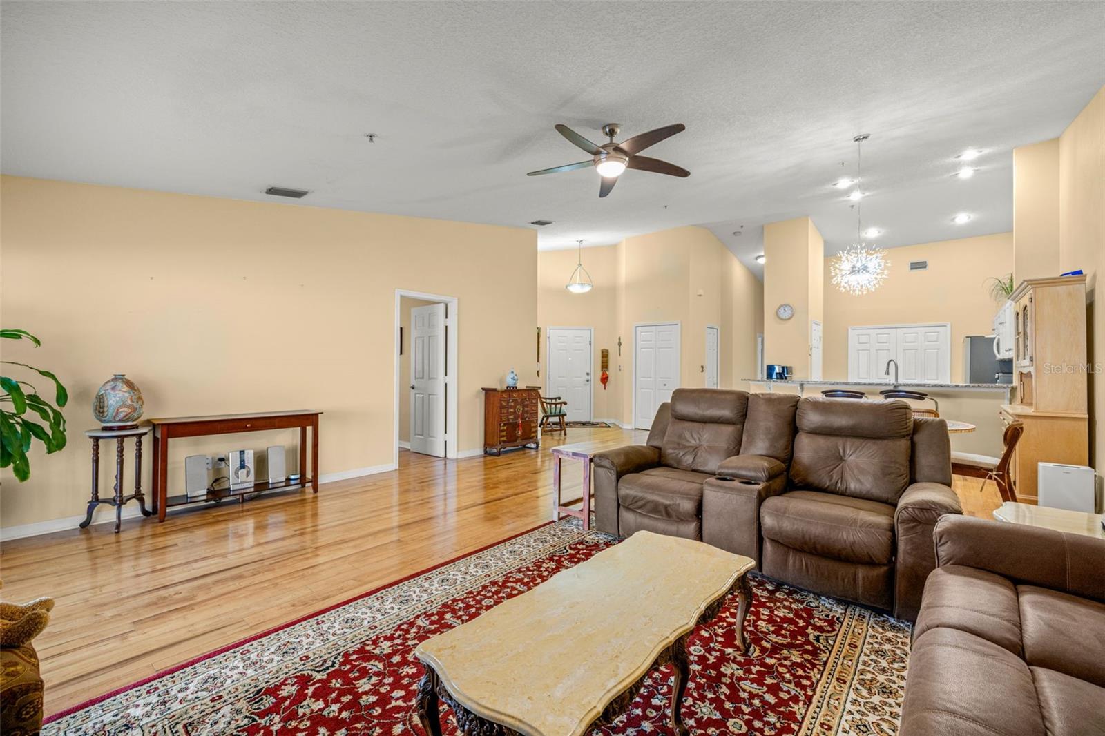 Great Room with view to the entrance