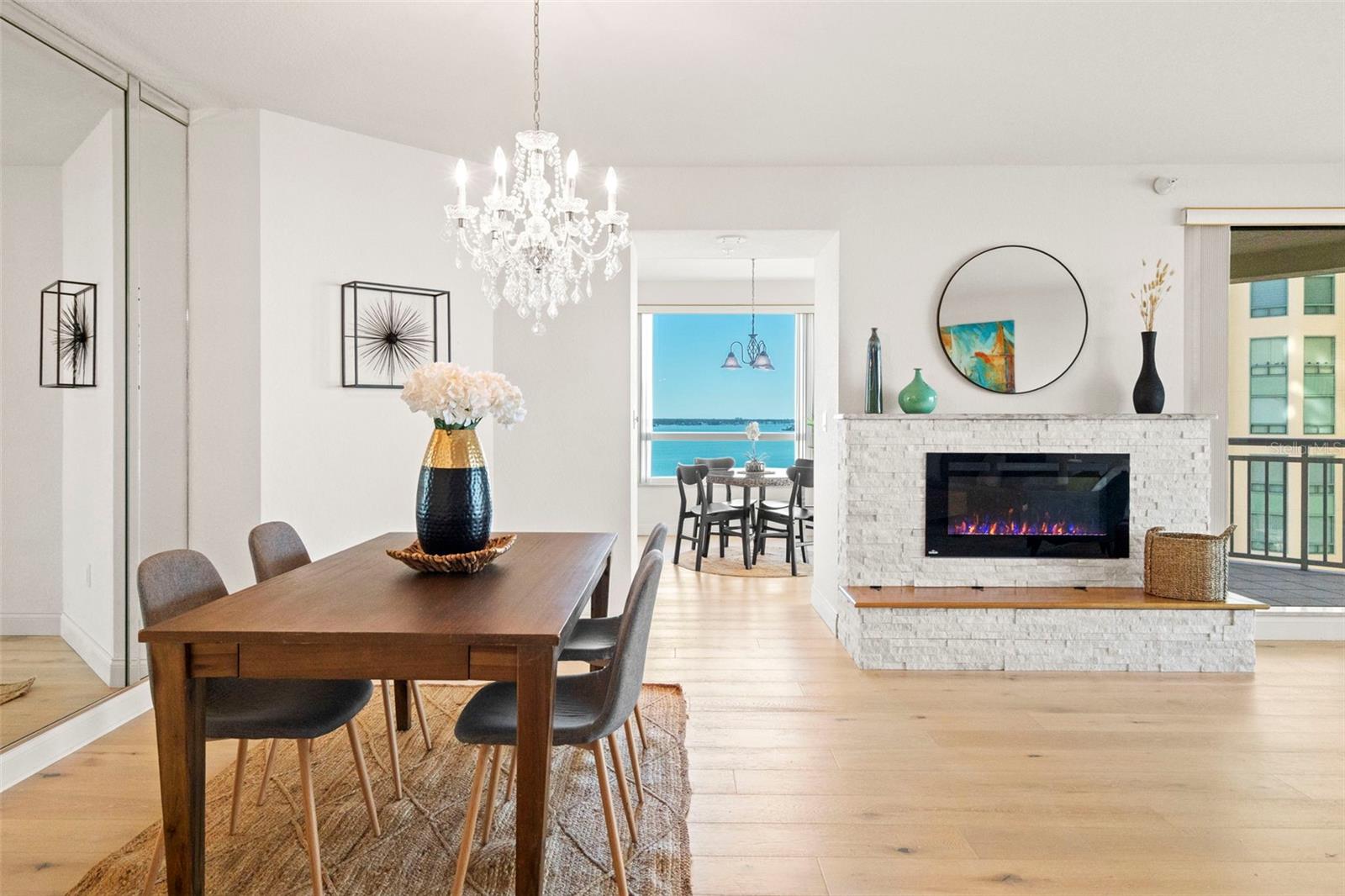 Dining area and fire place