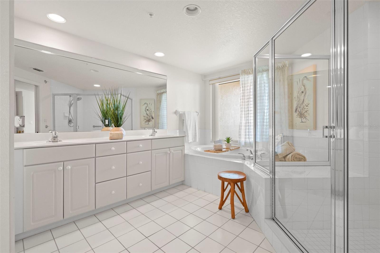 Spacious primary  bathroom