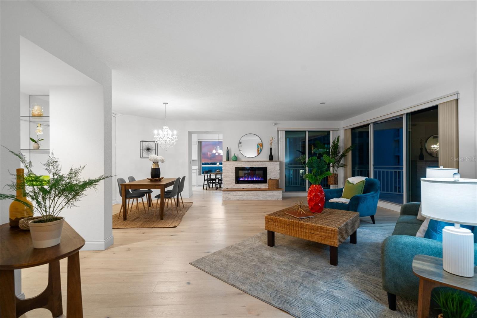 Sunset in spacious living area