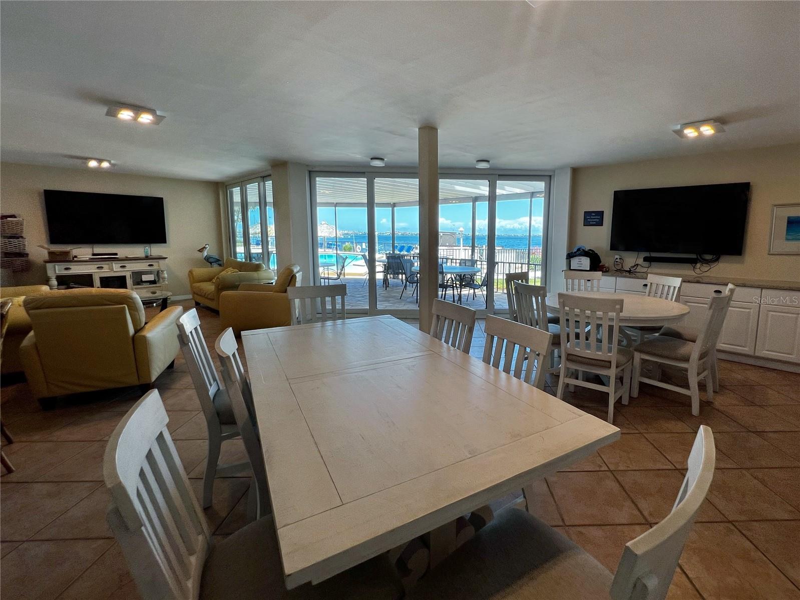 View of the community room at the complex.