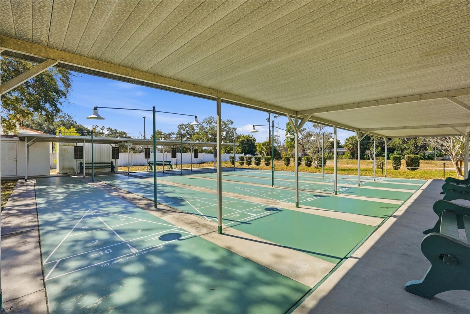 Shuffleboard court for some outdoor fun