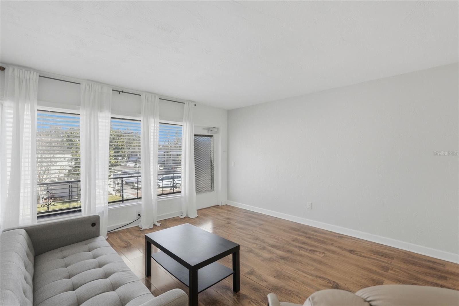 Living area has plenty of space to be set up many ways