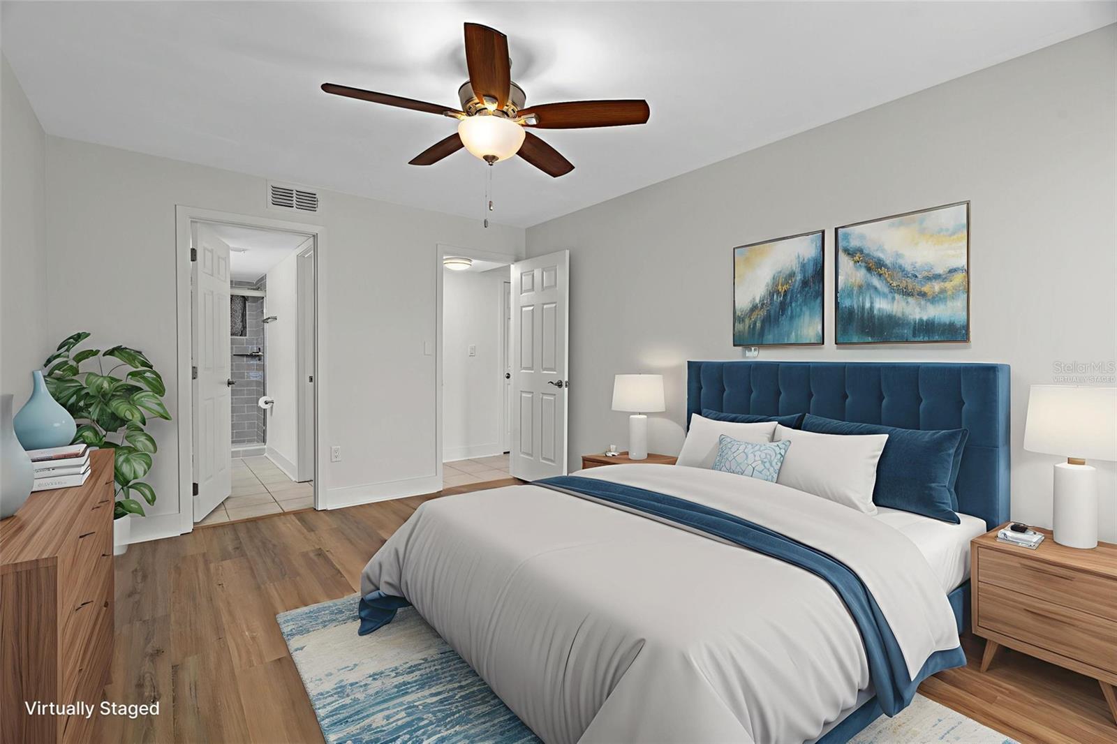 Virtually Staged Master Bedroom