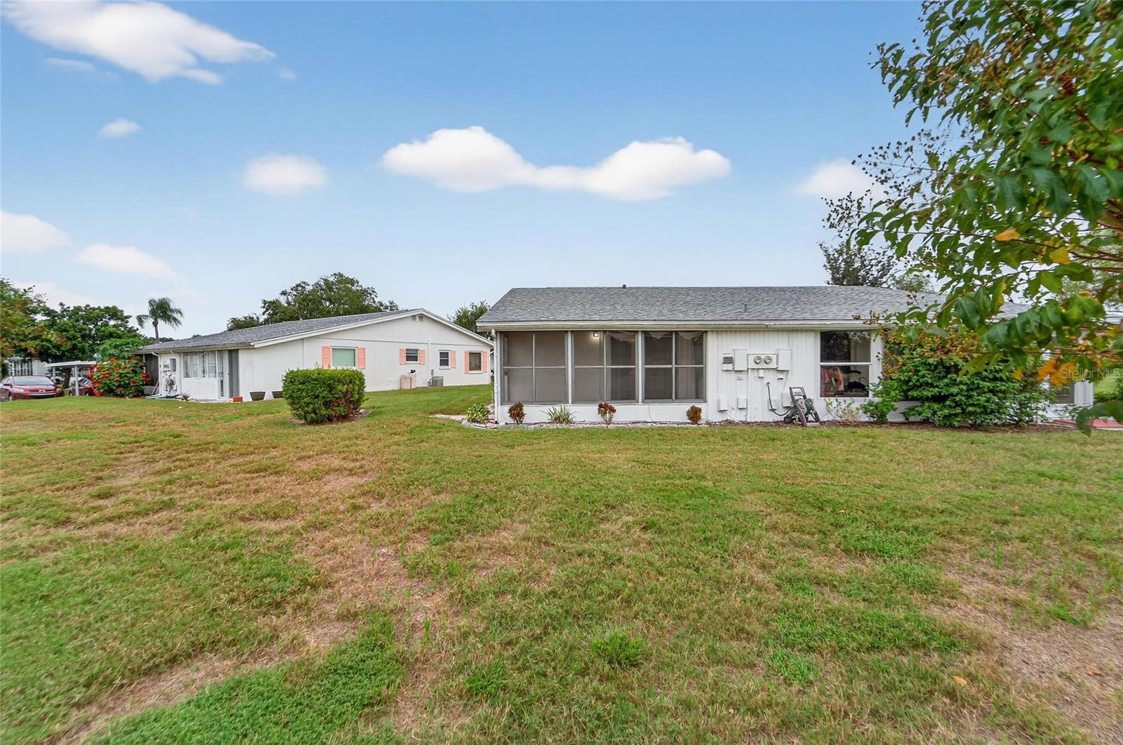 View from golf course into lanai