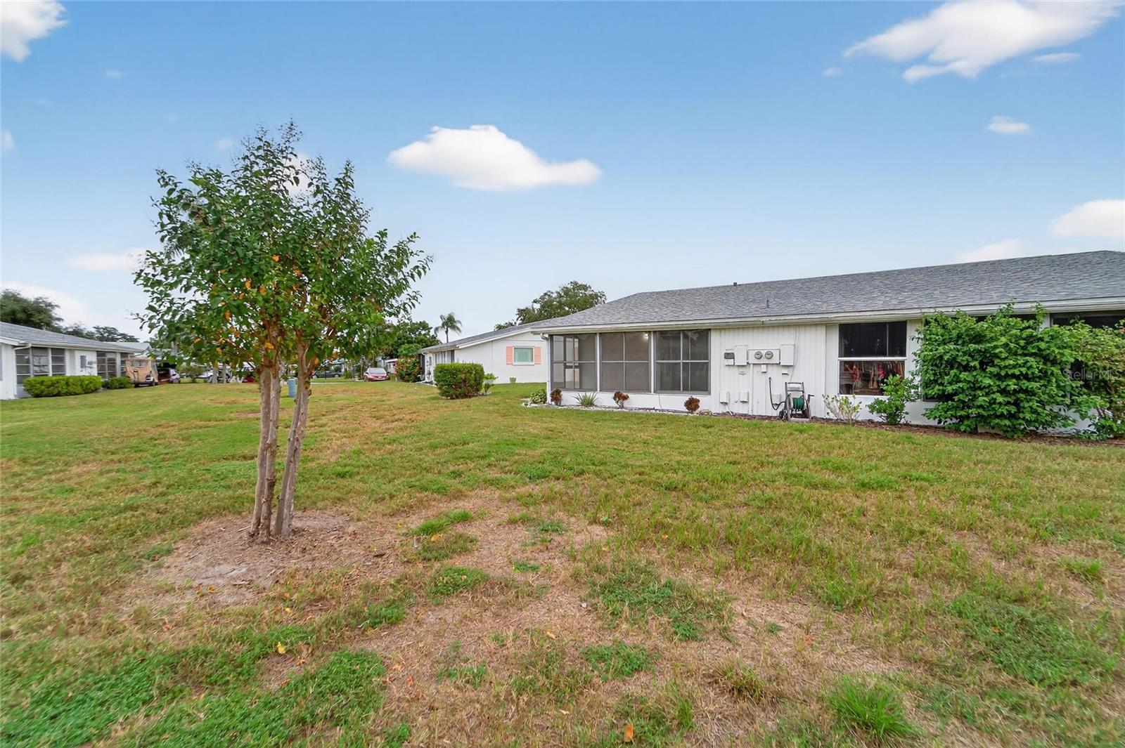 View from golf course into lanai