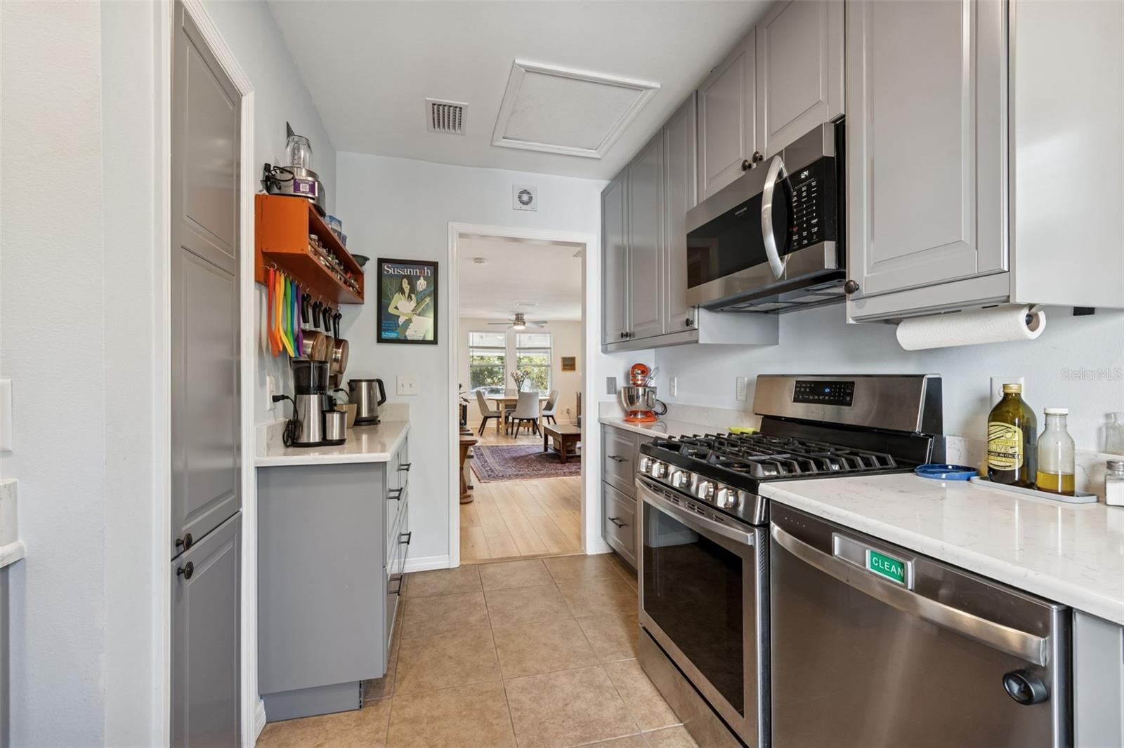 View of kitchen from the backdoor
