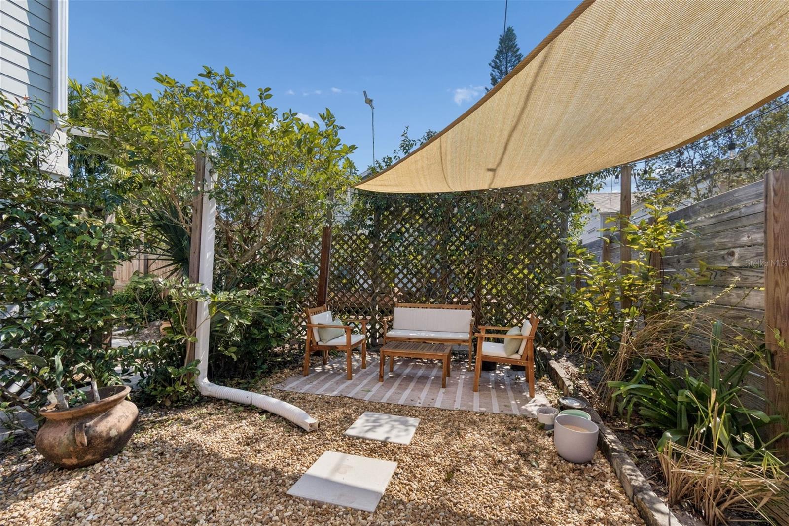 Another view of the apartment patio