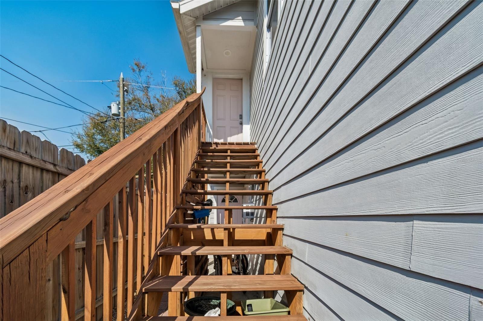 Stairs to the upstairs apartment