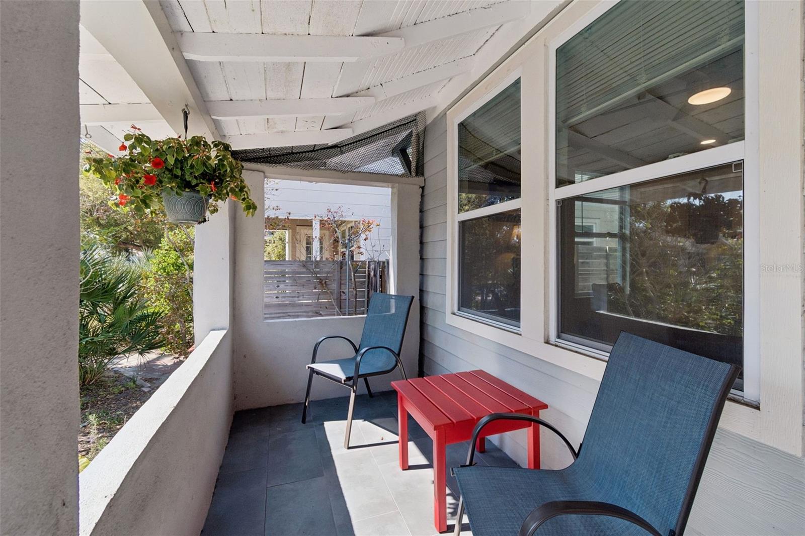 Front porch to the west of front door