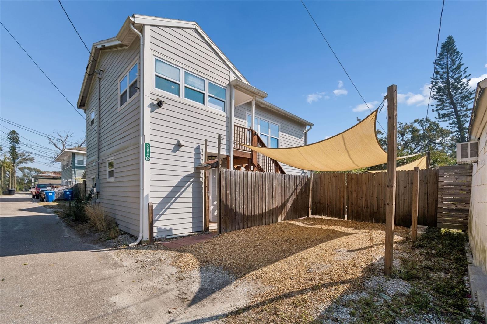View of the covered aparment parkiing space
