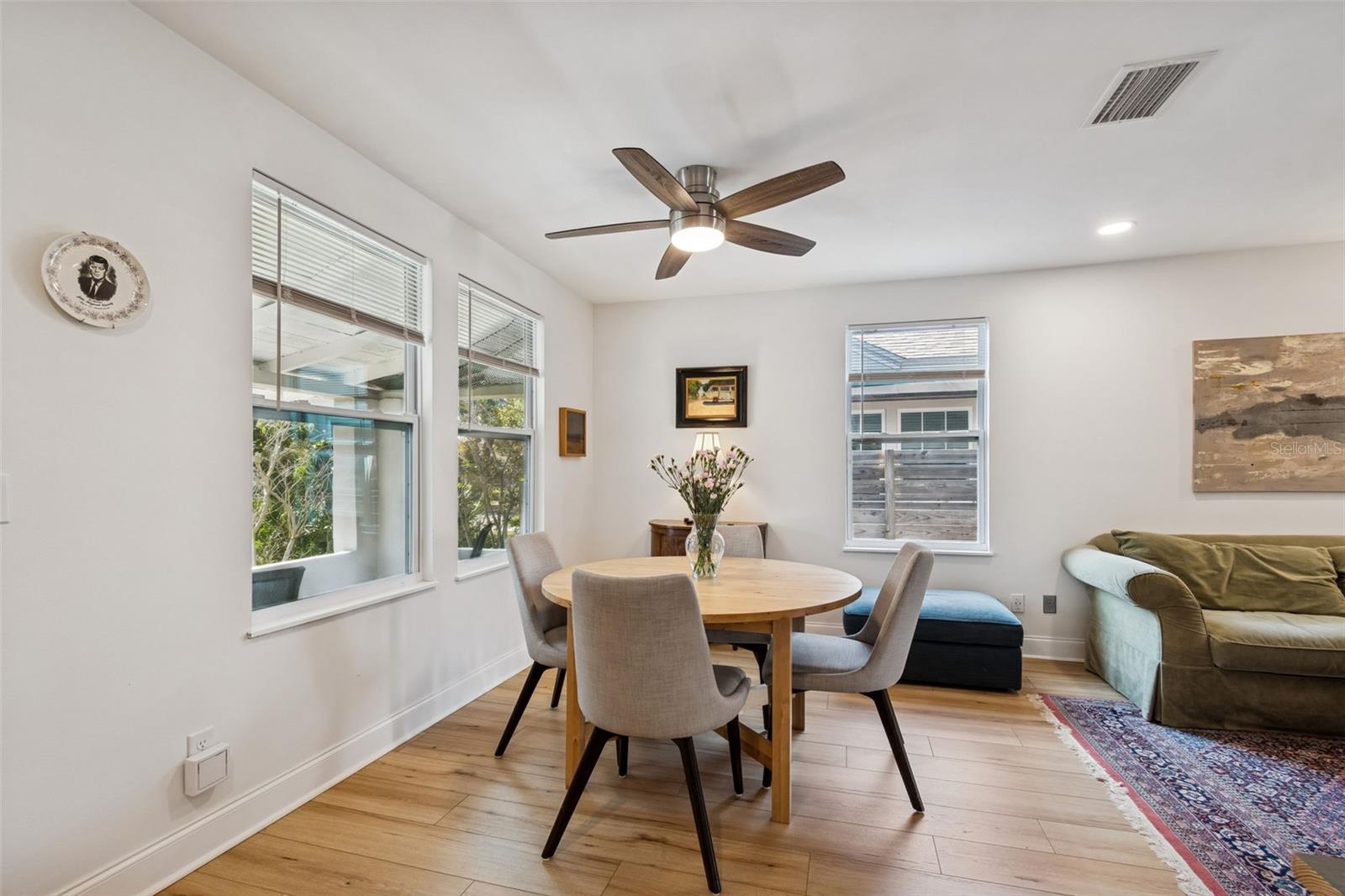 Dining area by the front windows