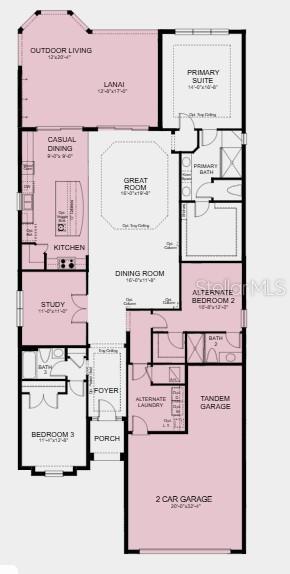 Additional Highlights Include: Gourmet kitchen, casual dining extension, study in place of flex, tray ceiling at primary suite and great room, covered extended lanai, tandem garage, and 8' interior doors.
