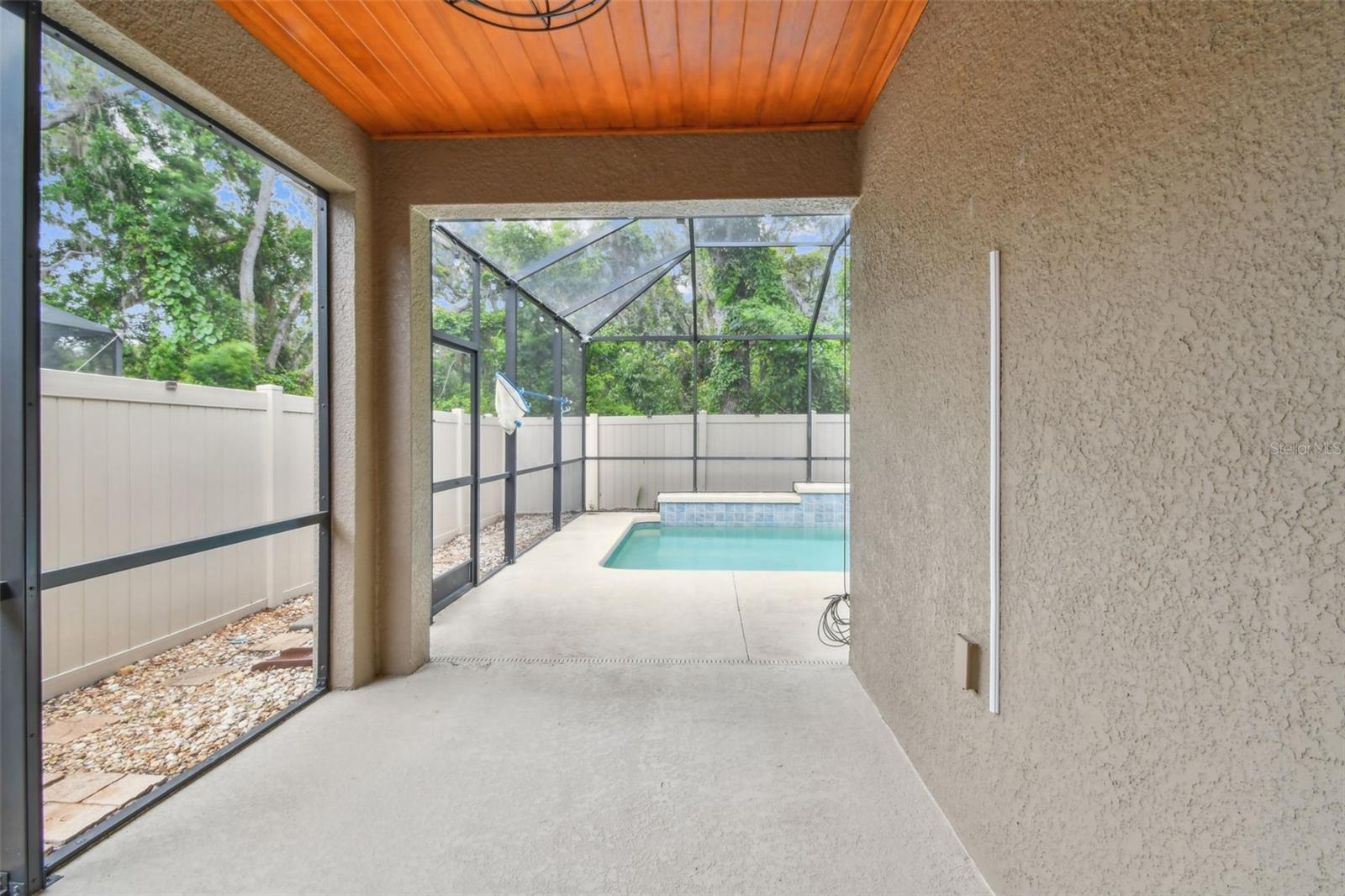 Covered Patio w/ Custom woodwork ceiling