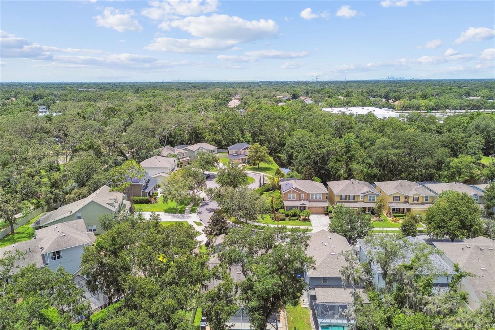 Aerial view looking West