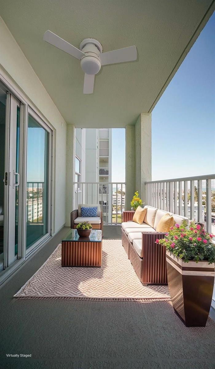Private Balcony. Virtually Staged
