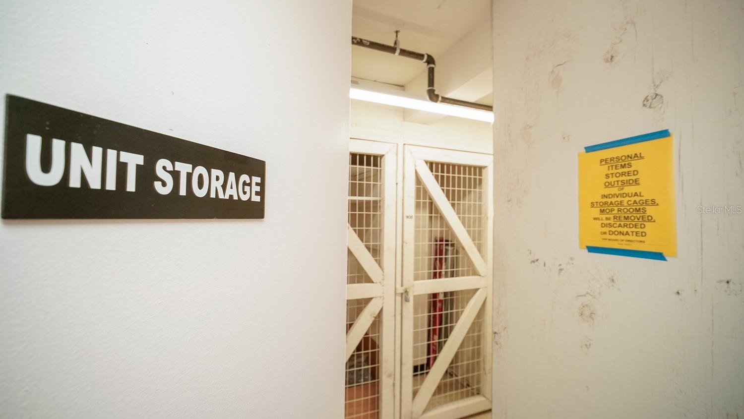 Storage unit located on the same floor