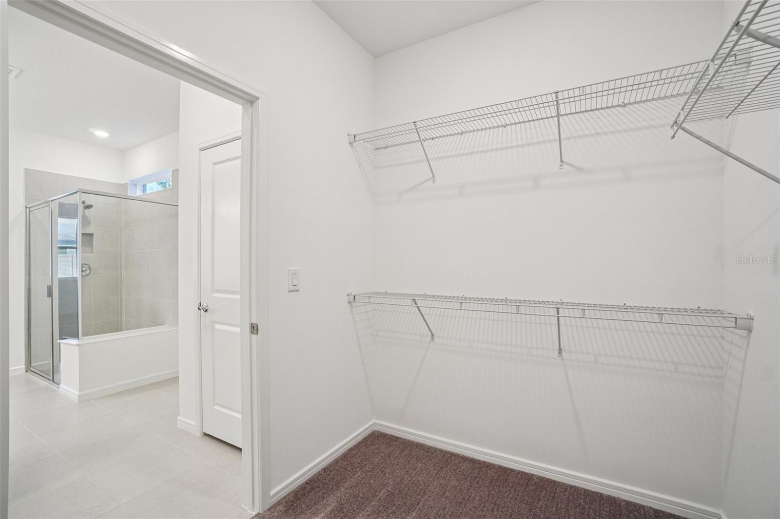 PRIMARY BEDROOM OFFERS LARGE WALK-IN CLOSET AS WELL AS A SEPARATE LINEN CLOSET